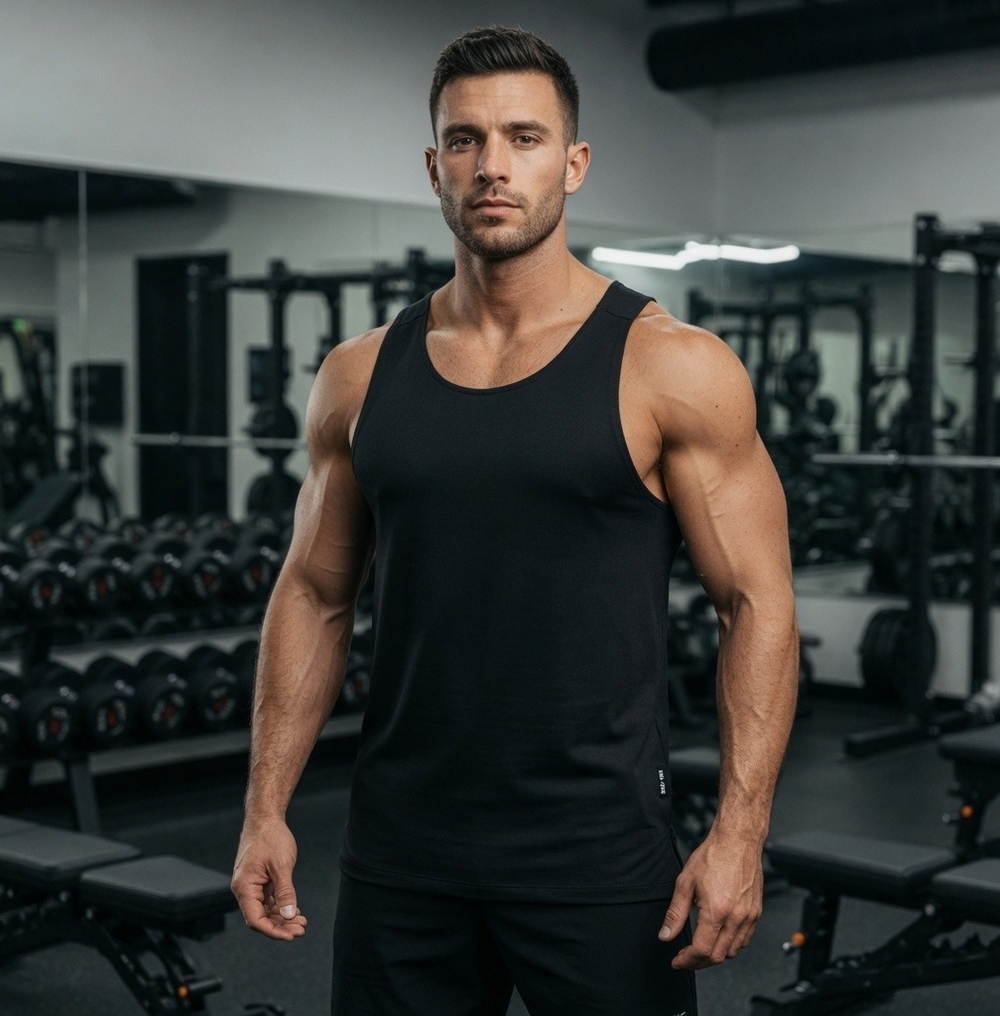 ASRV AeroSilver Men's Tank Top Black Performance Gym Training Size S EXC